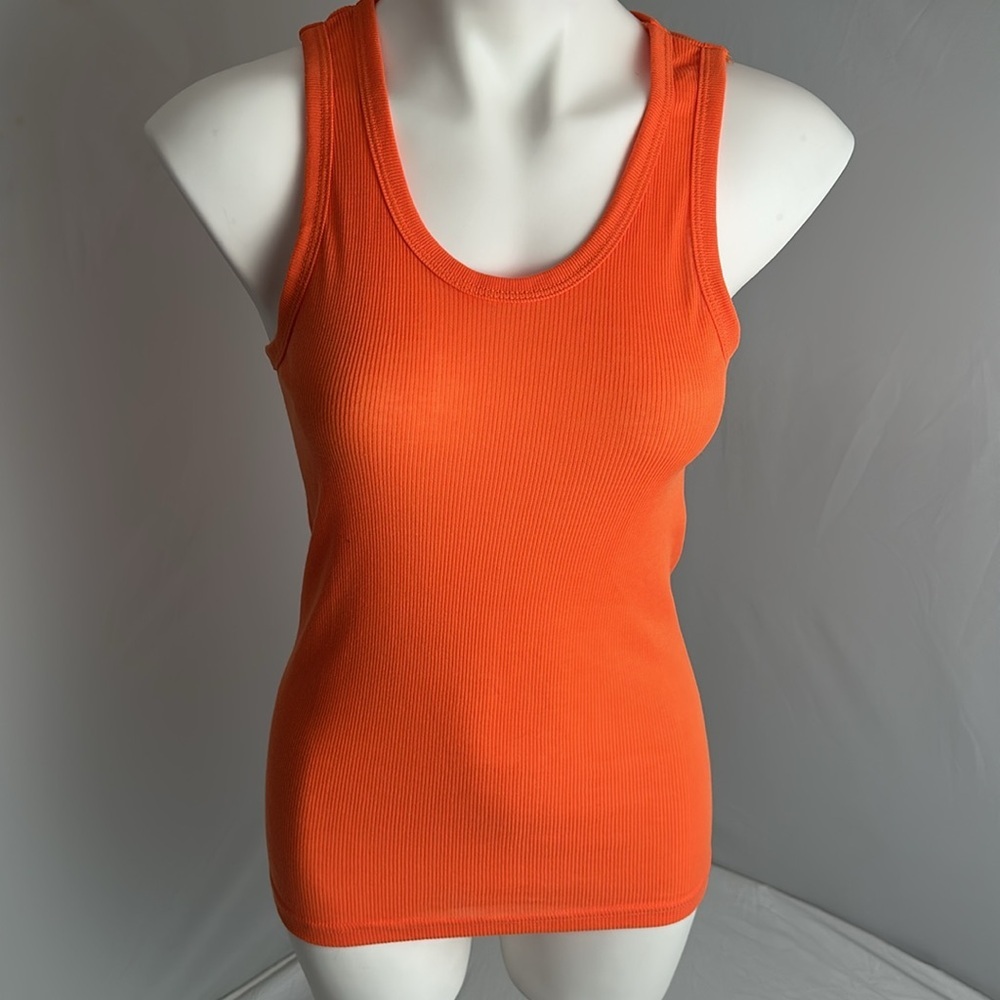 Pamela orange cotton ribbed tank top XL